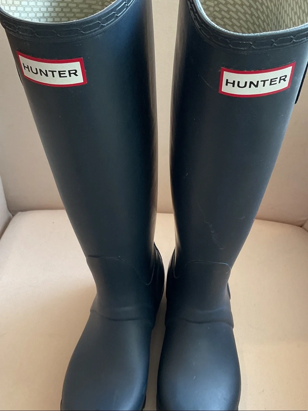Hunter Tall Navy Rain Boots